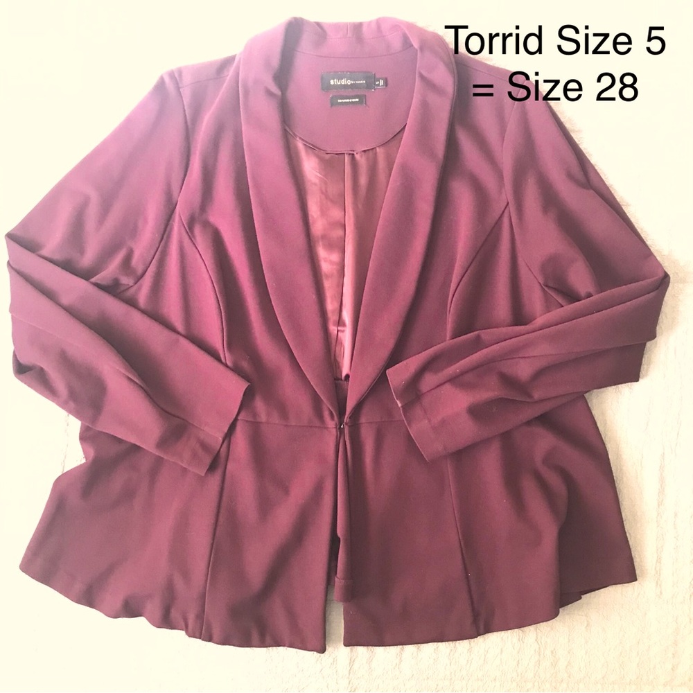 Burgundy peplum jacket - Torrid - Size 5